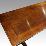 Edwardian oak refectory table top view