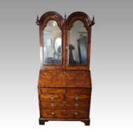George I walnut double dome bureau bookcase
