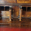 George I walnut double dome bureau bookcase pillars
