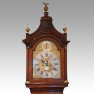 George III walnut longcase clock by Bentley London hood