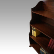George V mahogany waterfall open bookcase angle