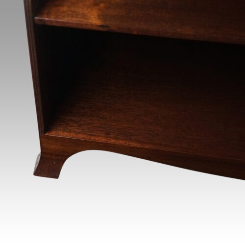 George V mahogany waterfall open bookcase foot