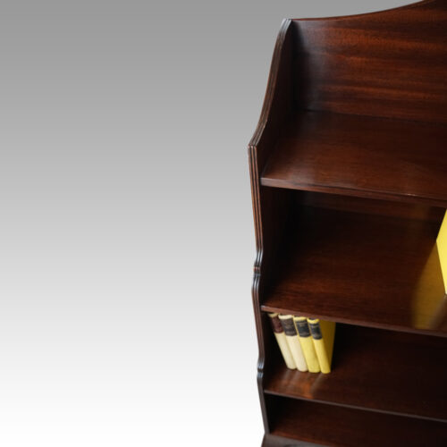 George V mahogany waterfall open bookcase reeded edge