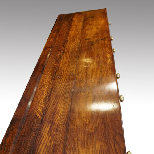 Georgian oak dresser base top view