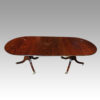 Georgian style mahogany twin pillar dining table