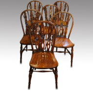 Set of 6 draught back Windsor chairs