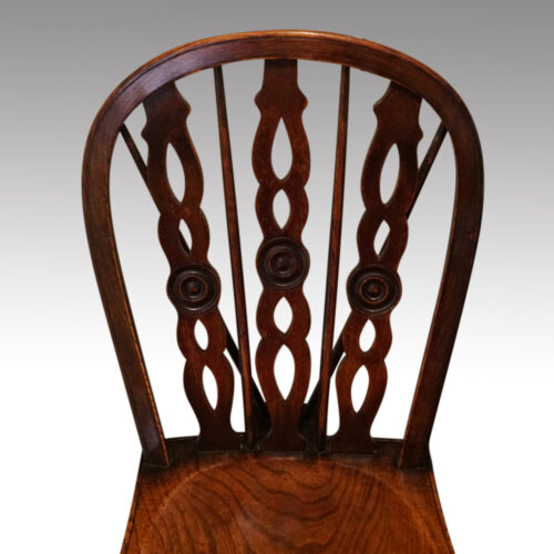 Set of 6 draught back Windsor chairs back