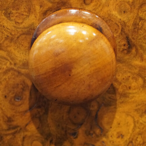 Victorian burr walnut chest of drawers knob