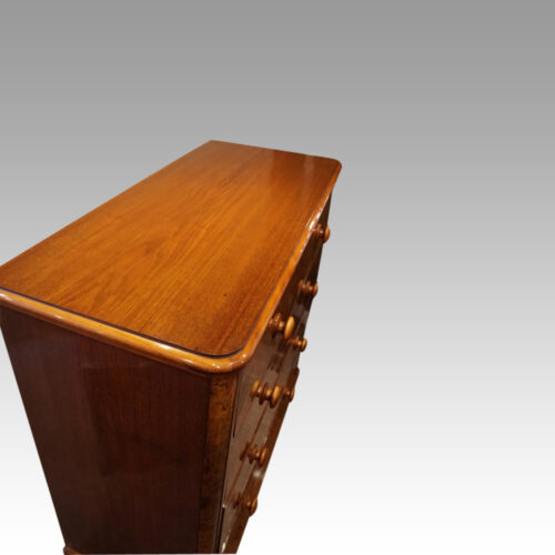 Victorian burr walnut chest of drawers top
