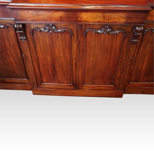 Victorian mahogany breakfront sideboard centre doors