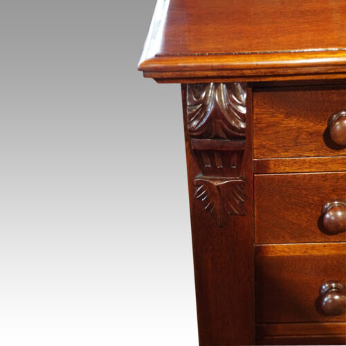 Victorian mahogany small Wellington chest corbel