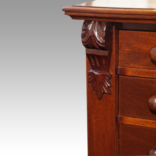 Victorian mahogany small Wellington chest corbel detail