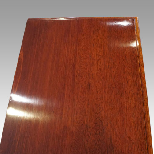 Victorian mahogany small Wellington chest top detail