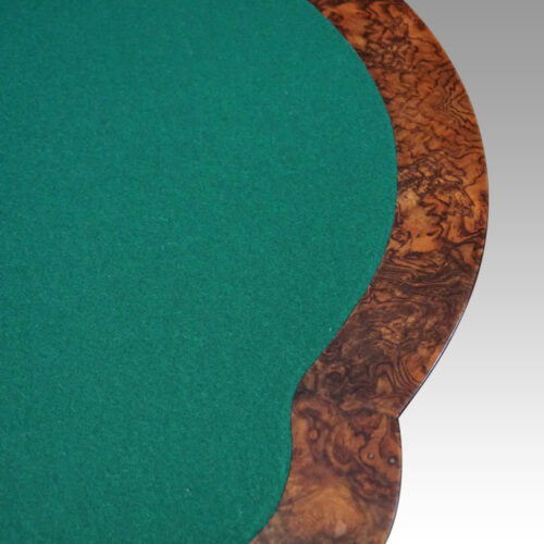 Victorian shaped demi lune card table edge