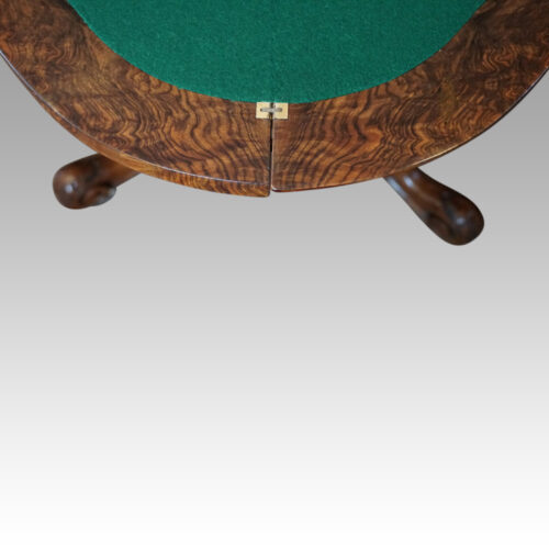 Victorian shaped demi lune card table hinge