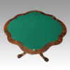 Victorian shaped demi lune card table open