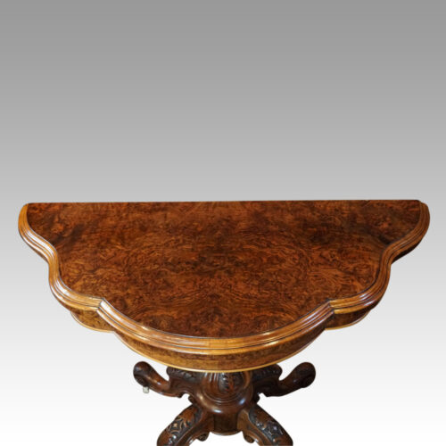 Victorian shaped demi lune card table top