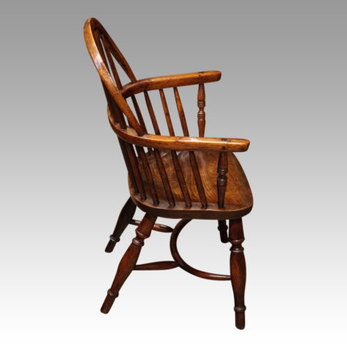 19thc childs yew Windsor chair side