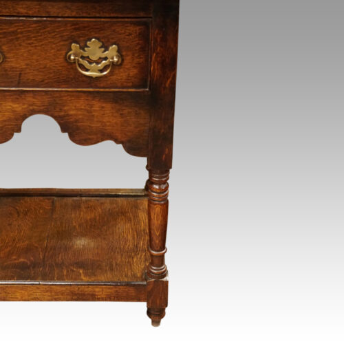 19thc. oak pot board dresser base end leg