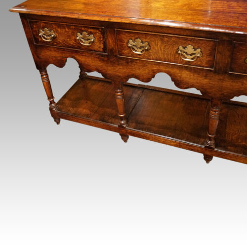 19thc. oak pot board dresser base front