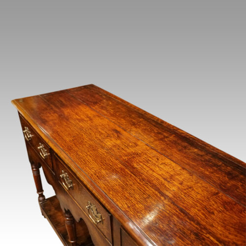 19thc. oak pot board dresser base top length