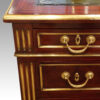 Antique brass mounted mahogany desk drawer detail