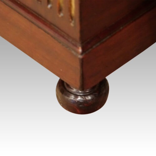 Antique brass mounted mahogany desk foot