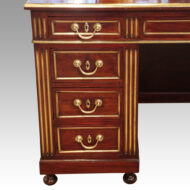 Antique brass mounted mahogany desk pedestal