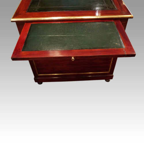 Antique brass mounted mahogany desk slide