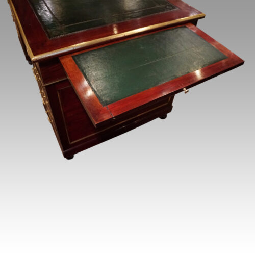 Antique brass mounted mahogany desk top slide
