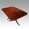 Antique mahogany twin pillar dining table no leaves