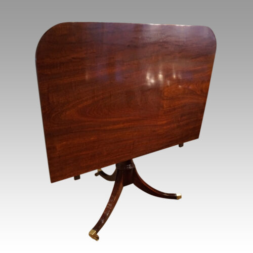 Antique mahogany twin pillar dining table top up