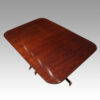 Antique mahogany twin pillar dining table without leaves
