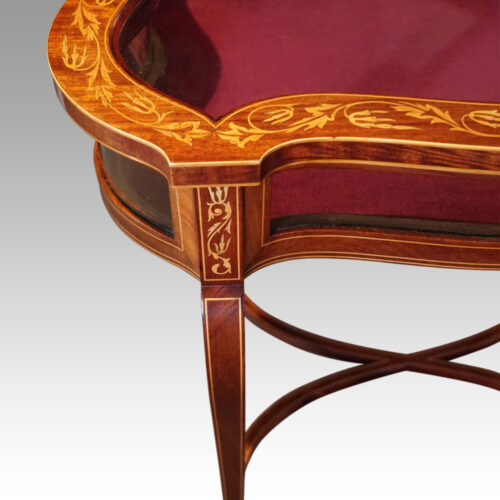 Edwardian inlaid bijouterie cabinet corner