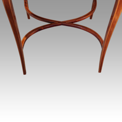Edwardian inlaid bijouterie cabinet double stretcher