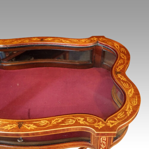 Edwardian inlaid bijouterie cabinet inlaid top