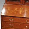 Edwardian inlaid bureau bookcase fall detail