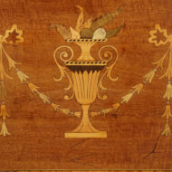 Edwardian inlaid bureau bookcase urn