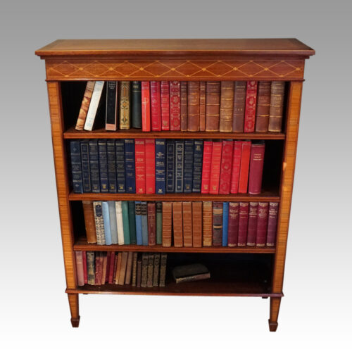 Edwardian inlaid open bookcase