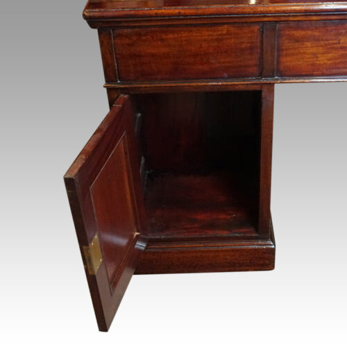 Edwardian mahogany pedestal desk rear cupboard
