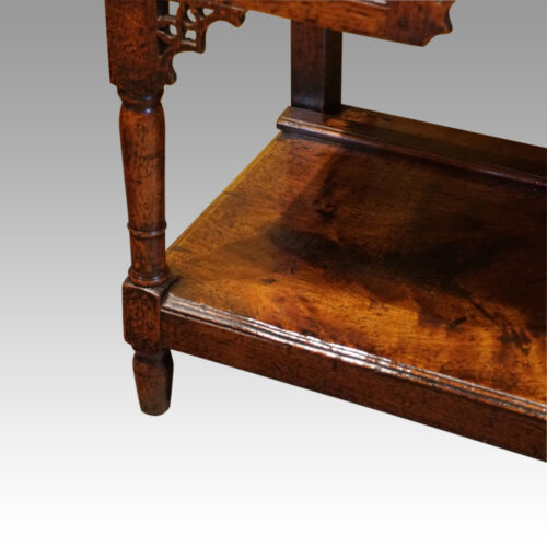 George III oak pot board dresser base turned leg