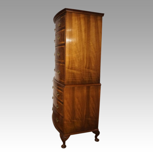 George V walnut chest on chest side