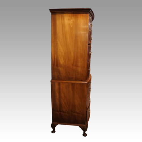 George V walnut chest on chest side detail