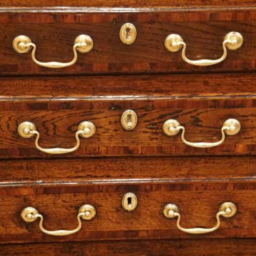 Georgian oak inlaid dresser base drawers