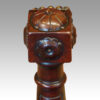 Pair of Victorian mahogany easy armchairs arm support detail