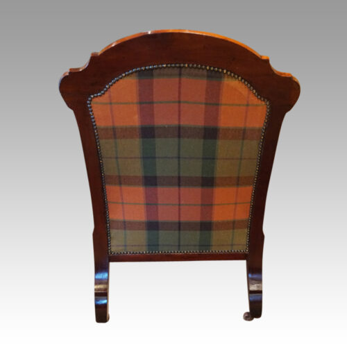 Pair of Victorian mahogany easy armchairs rear
