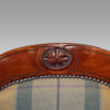 Pair of Victorian mahogany easy armchairs top rail detail