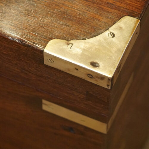 Victorian brass bound trunk brass corner