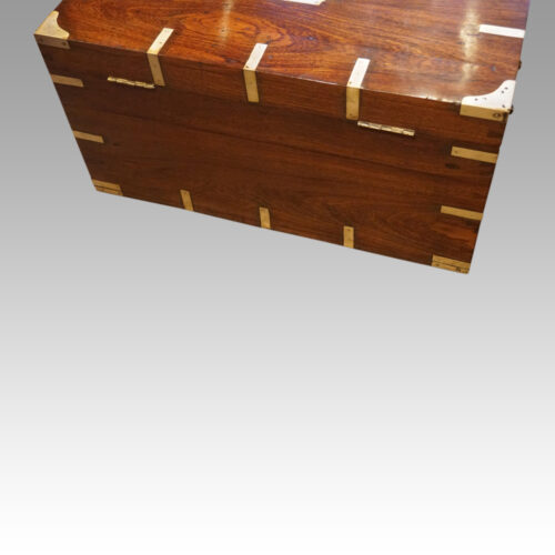 Victorian brass bound trunk rear
