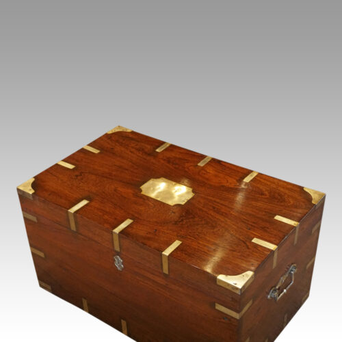 Victorian brass bound trunk top